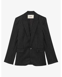 Zadig & Voltaire - Valser Shimmer-Stripe Single-Breasted Stretch-Woven Blazer - Lyst