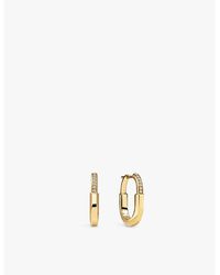 Tiffany & Co. - Tiffany Lock Small 18Ct- And 0.05Ct Diamond Hoop Earrings - Lyst