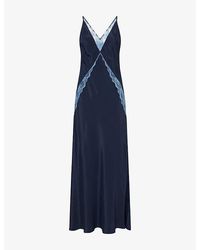 SIR. - Elsie Lace-Trim Silk-Blend Gown - Lyst