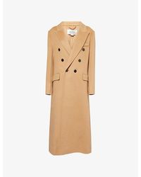 Victoria Beckham - Double Faced Peak-Lapels Wool And Cashmere Coat - Lyst