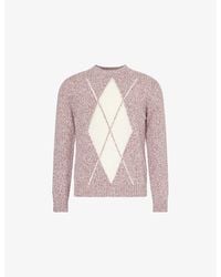 Eleventy - Diamond-Pattern Crewneck Wool Jumper - Lyst
