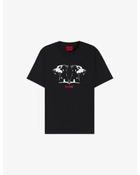 HUGO - Graphic-Print Short-Sleeve Cotton T-Shirt - Lyst