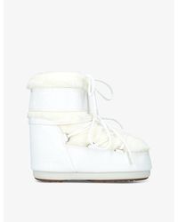 Moon Boot - Icon Low Faux-Fur And Leather Snow Boots - Lyst