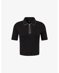 Rag & Bone - Caterina Ribbed Wool-Blend Knit Polo Top - Lyst