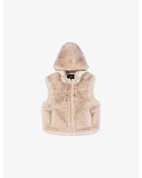 Maje - Hooded Zip-Up Faux-Fur Gilet - Lyst