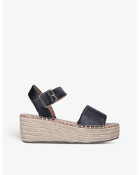 KG by Kurt Geiger - Pia Open-toe Faux-leather Wedge Sandals - Lyst