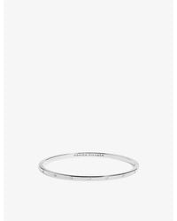 Monica Vinader - Essential Station Bangle Sterling And Lab-Grown Diamond Bangle - Lyst