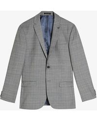 Ted Baker - Elgoljs Regular-fit Checked Stretch-wool Jacket - Lyst