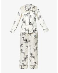 Olivia Von Halle - Zebedee Silk-satin Pyjama Set - Lyst