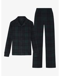 Skims - Uni Long-sleeve Checked Stretch-woven Pyjama And Slippers Set - Lyst
