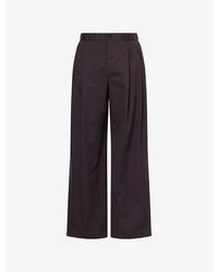 The Row - Tibor Double-Pleat Cotton-Blend Trousers - Lyst