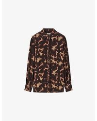 JOSEPH - Rieu Tortoiseshell-Print Crepe Shirt - Lyst