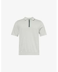 Paul Smith - Signature Stripe Short-Sleeve Cotton Knitted Polo Shirt - Lyst