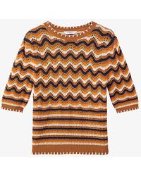 LK Bennett - Soni Knitted-pattern Cotton Top - Lyst