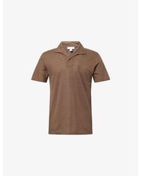 Sunspel - Open-Collar Regular-Fit Linen-Piqué Polo Shirt - Lyst