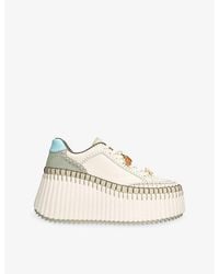 Chloé - Nama Runner Platform Leather Trainers - Lyst