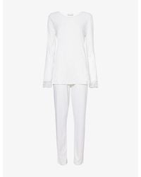 Hanro - Kalea Lace-Trims Cotton-Jersey Pyjama Set - Lyst