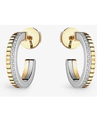 Boucheron - Quatre Radiant Edition 18ct Yellow And White-gold 0.24ct Diamond Hoop Earrings - Lyst