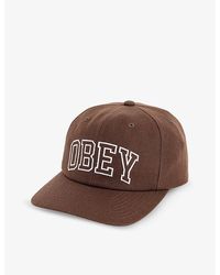 Obey - Embroidered Canvas Baseball Cap - Lyst
