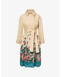 Weekend by Maxmara - Pesco Floral-Print Cotton-Gabardine Trench Coat - Lyst