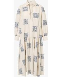 Nué Notes - Clarence Printed Cotton Midi Dress - Lyst