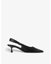 Jimmy Choo - Amel 50 Slingback Leather Heeled Courts - Lyst
