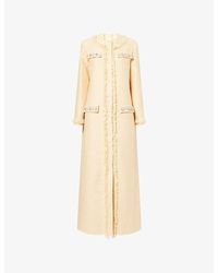 Huishan Zhang - Betula Jewel-Embellished Long Tweed Coat - Lyst