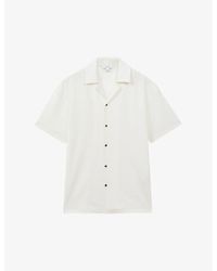 Reiss - Hunt Cuban-collar Short-sleeve Stretch-woven Shirt X - Lyst