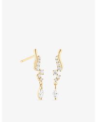 Astrid & Miyu - Wave Cluster 14Ct- And Lab-Grown Diamond Stud Earrings - Lyst