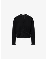 FRAME - The Beaded Trim Wool-Blend Jacket - Lyst
