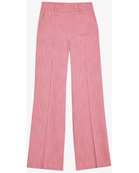 Ted Baker - Hirokot Pressed-crease Wide-leg High-rise Woven Trousers - Lyst