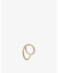 Monica Vinader - Riva Pave 18Ct Vermeil And Lab Grown Diamond Ring - Lyst