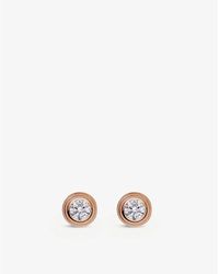 Cartier - D'amour Small 18ct Rose-gold And 0.09ct Diamond Earrings - Lyst