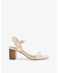 Dune - Jaliz Open-Toe Block-Heel Leather Sandals - Lyst