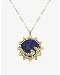 Celeste Starre - Perfect Wave 18ct -plated Brass And Zirconia Pendant Necklace - Lyst