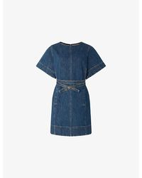 Soeur - Eclair Belted Denim Mini Dress - Lyst