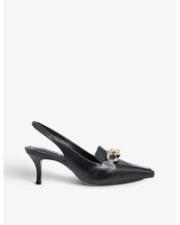 dune croft leather slingback courts