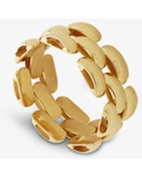 Monica Vinader - Doina Chain 18ct Recycled Yellow Gold-plated Vermeil Sterling-silver Ring - Lyst