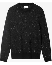The White Company - Sequin-embellished Organic Cotton-blend Jumper - Lyst