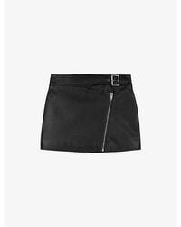 The Kooples - Zip-Up Leather Mini Skirt - Lyst