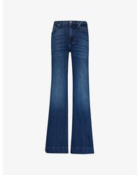 7 For All Mankind - Modern Dojo Flared-Leg High-Rise Denim-Blend Jeans - Lyst