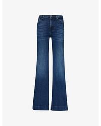 7 For All Mankind - Modern Dojo Flared-Leg High-Rise Denim-Blend Jeans - Lyst