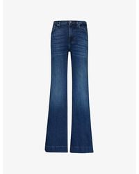 7 For All Mankind - Modern Dojo Flared-Leg High-Rise Denim-Blend Jeans - Lyst