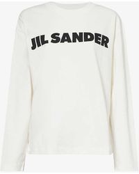 Jil Sander - Logo-print Long-sleeved Cotton-jersey T-shirt - Lyst