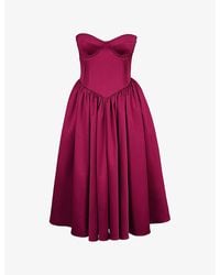House Of Cb - Coco Satin Midi Dress - Lyst