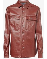 Rick Owens - Brand-embellished Strap Regular-fit Coated Cotton-blend Overshirt - Lyst