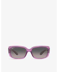 Ray-Ban - Rb4389 Rectangular-shape Transparent-propionate Sunglasses - Lyst