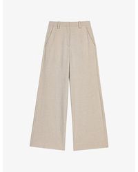 Maje - Wide-Leg High-Rise Stretch-Woven Trousers - Lyst