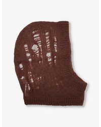 Rick Owens - Distressed-knit Ribbed-trim Wool-blend Hood - Lyst