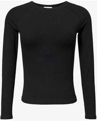 ADANOLA - Ribbed Long-sleeve Stretch-woven Top X - Lyst
